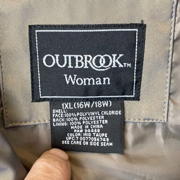 Outbrook Women's Jacket XL Taupe 1X Button-Front - Picture 3 of 6